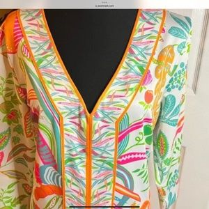 Gretchen Scott Beautiful White Tropical print dress size XL